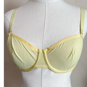 CUUP Yellow Sheer Mesh Bra 34B Butter Yellow Underwire Bra